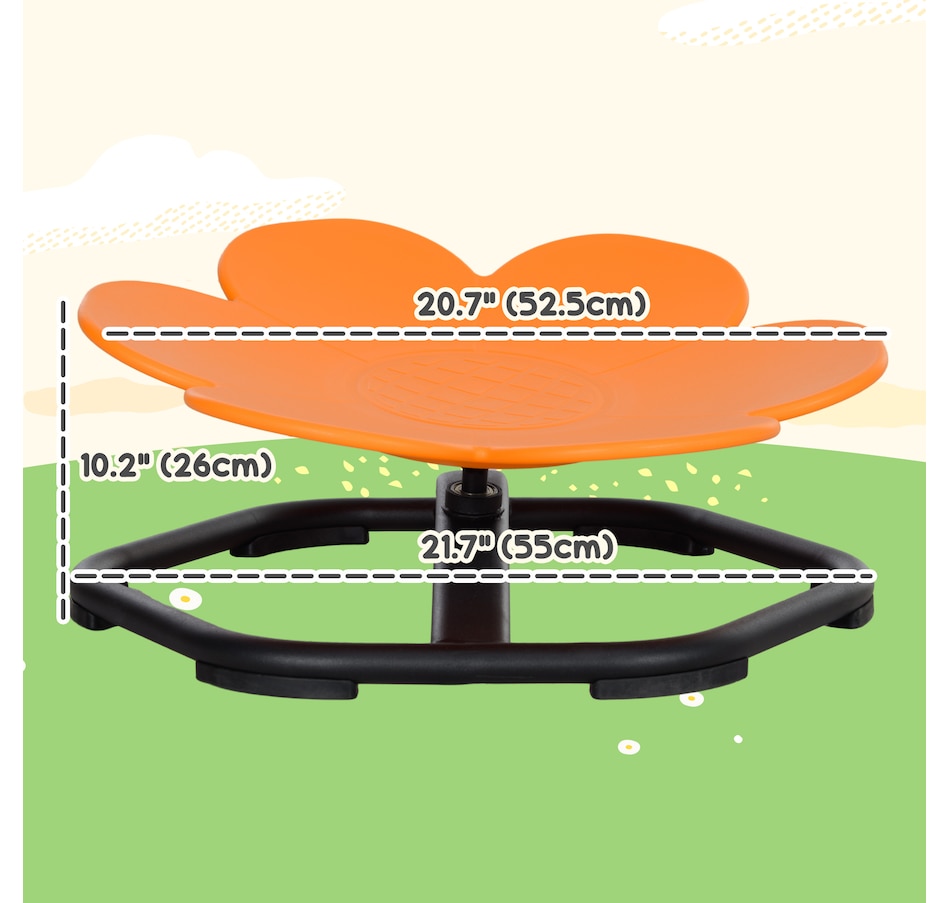 Image 946919_ALTMORE3.jpg, Product 946-919 / Price $76.99, Qaba Flower-Shaped Kids Swivel Chair, Sensory Spinning Chair, Orange from Qaba on TSC.ca's Toys & Hobbies department
