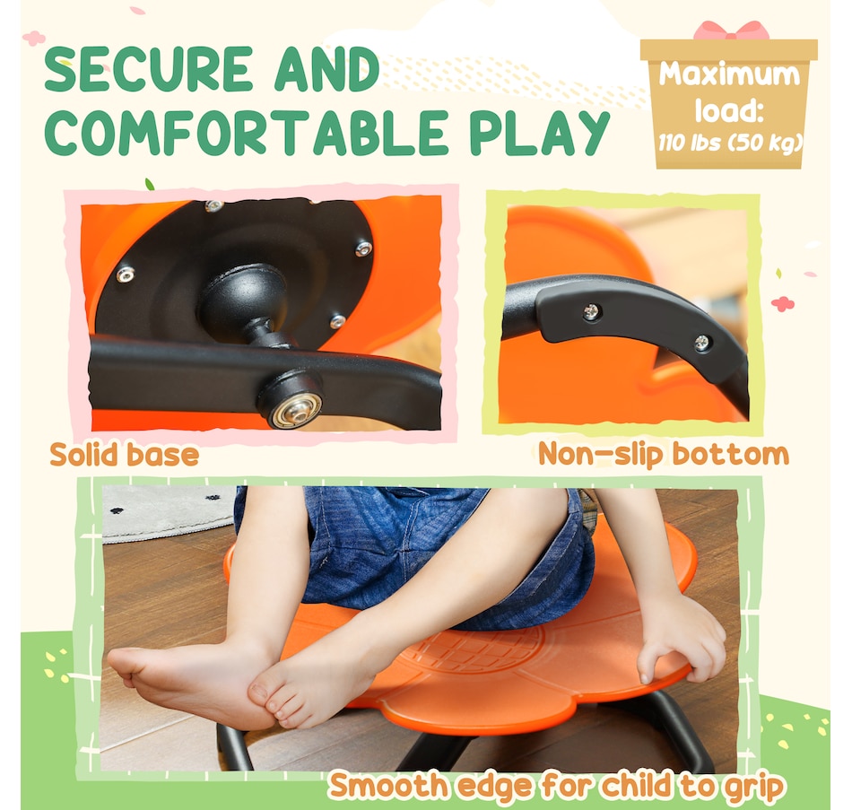 Image 946919_ALTMORE5.jpg, Product 946-919 / Price $76.99, Qaba Flower-Shaped Kids Swivel Chair, Sensory Spinning Chair, Orange from Qaba on TSC.ca's Toys & Hobbies department