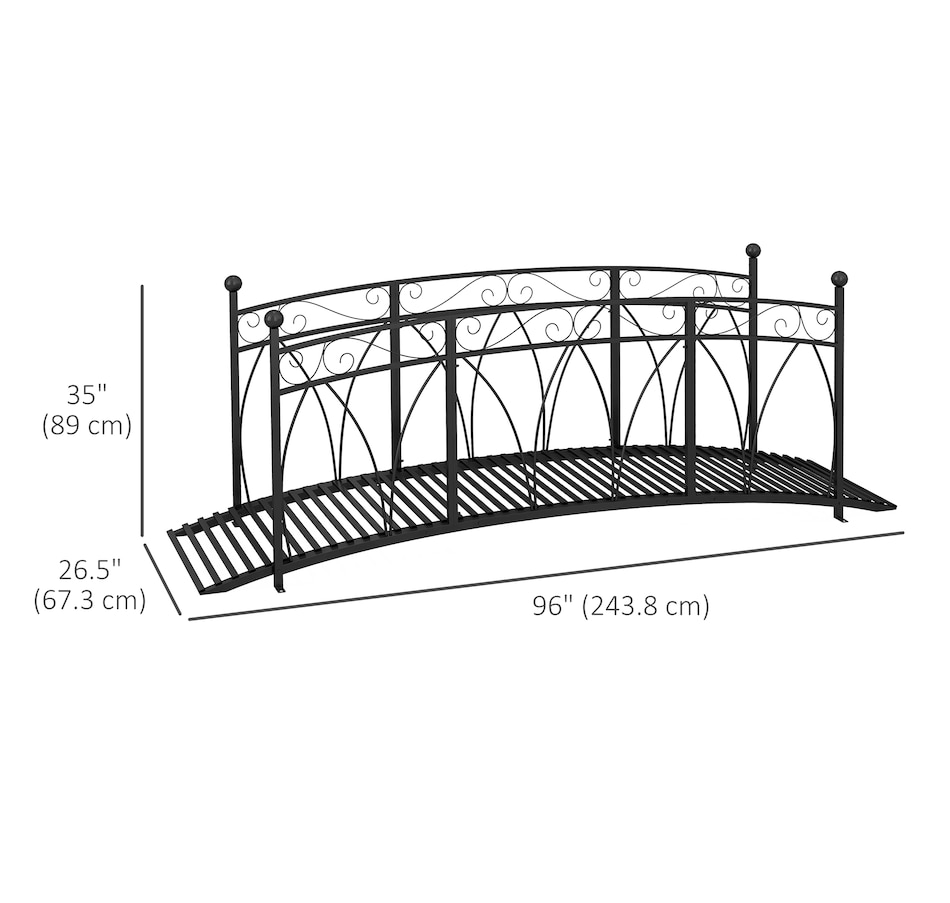 Image 946920_ALTMORE2.jpg, Product 946-920 / Price $319.99, Outsunny 8' Metal Arch Garden Bridge with Safety Railings from Outsunny on TSC.ca's Home & Garden department