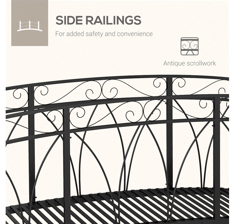 Image 946920_ALTMORE3.jpg, Product 946-920 / Price $319.99, Outsunny 8' Metal Arch Garden Bridge with Safety Railings from Outsunny on TSC.ca's Home & Garden department