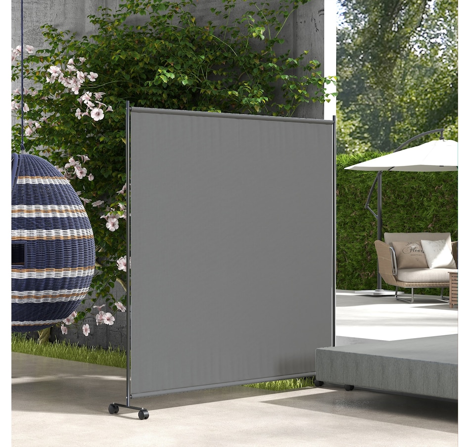 Image 946922_ALTMORE1.jpg, Product 946-922 / Price $56.99, Outsunny Room Divider with Wheels, 6ft Rolling Privacy Screen, Dark Grey from Outsunny on TSC.ca's Home & Garden department