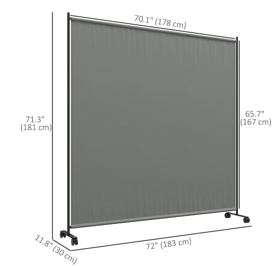Image 946922_ALTMORE2.jpg, Product 946-922 / Price $56.99, Outsunny Room Divider with Wheels, 6ft Rolling Privacy Screen, Dark Grey from Outsunny on TSC.ca's Home & Garden department