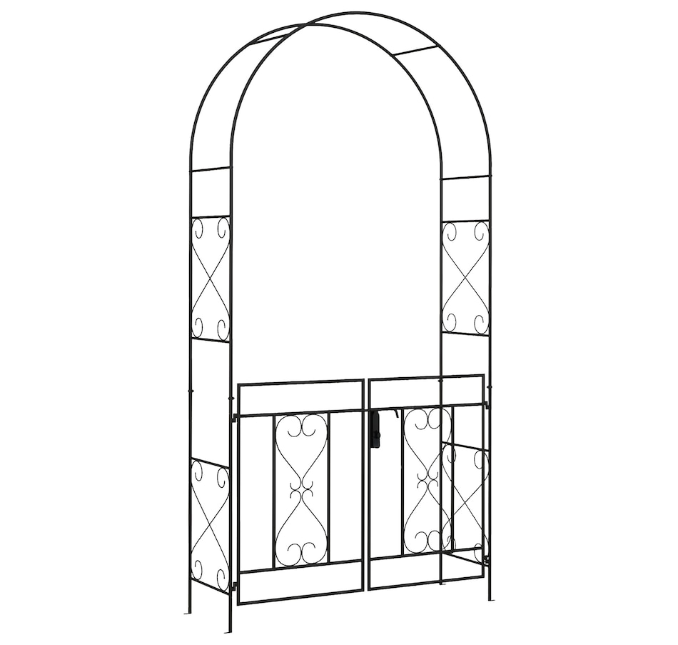 Image 946931.jpg, Product 946-931 / Price $109.99, Outsunny 7.6FTMetal Garden Arch w/ Double Gate, Garden Arbor Trellis, Black from Outsunny on TSC.ca's Home & Garden department