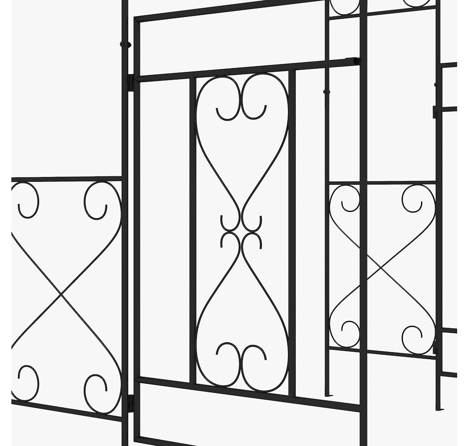Image 946931_ALTMORE7.jpg, Product 946-931 / Price $109.99, Outsunny 7.6FTMetal Garden Arch w/ Double Gate, Garden Arbor Trellis, Black from Outsunny on TSC.ca's Home & Garden department