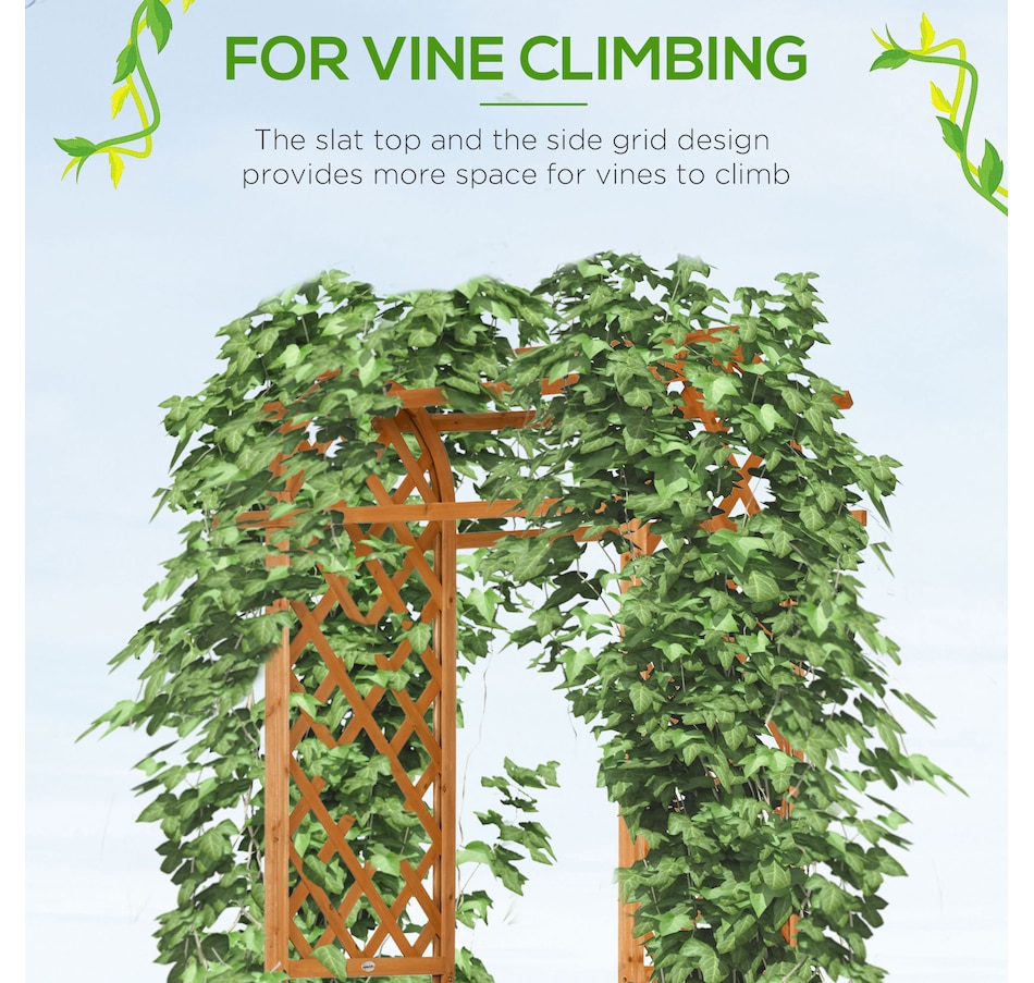 Image 946950_ALTMORE11.jpg, Product 946-950 / Price $184.99, Outsunny 7.7FT Garden Arch with Planter Boxes Wooden Trellis Arbor, Brown from Outsunny on TSC.ca's Home & Garden department