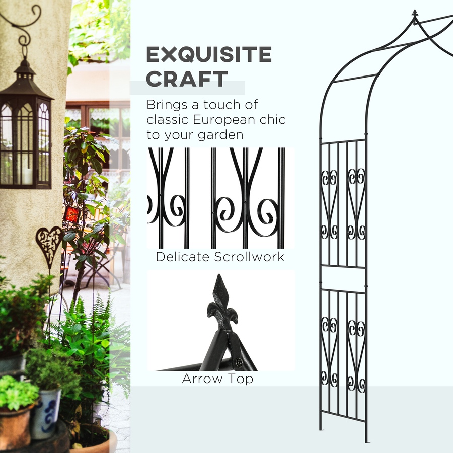 Image 946959_ALTMORE12.jpg, Product 946-959 / Price $134.99, Outsunny 8.7FT Garden Arch Trellis with Scrollwork Wedding Arbor for Roses from Outsunny on TSC.ca's Home & Garden department