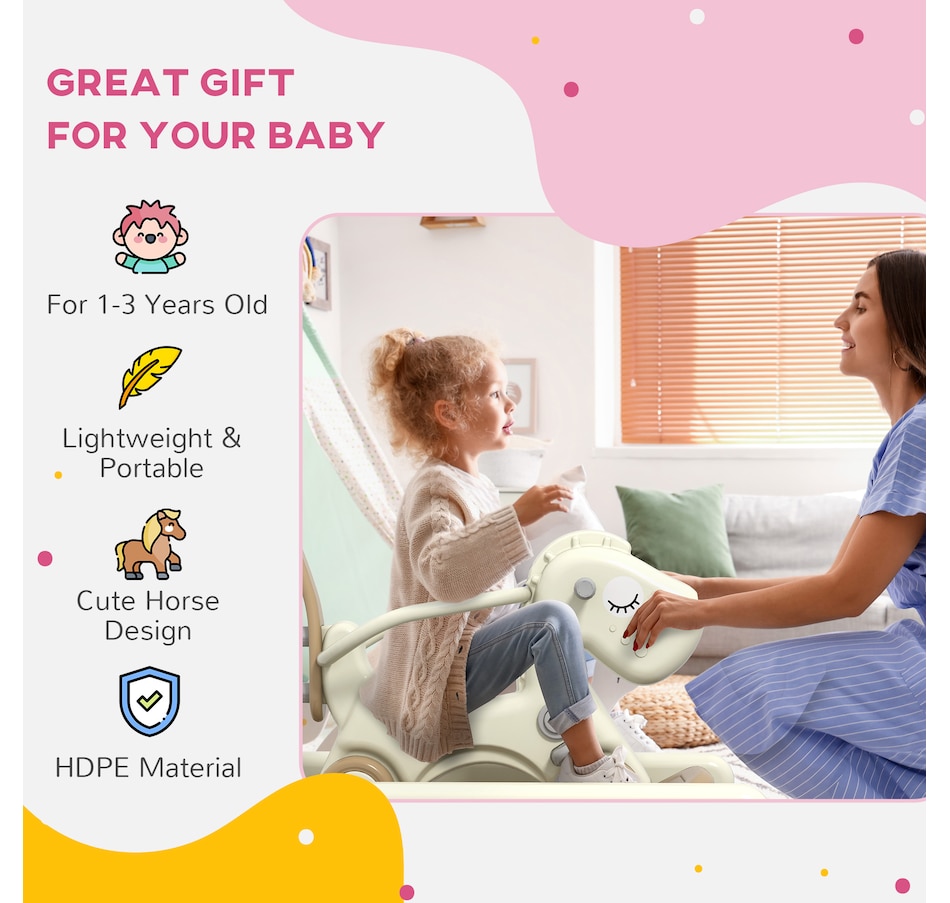 Image 947025_ALTMORE10.jpg, Product 947-025 / Price $98.99, Qaba 5 in 1 Rocking Horse for Toddlers 1-6 Years with Balance Board from Qaba on TSC.ca's Toys & Hobbies department