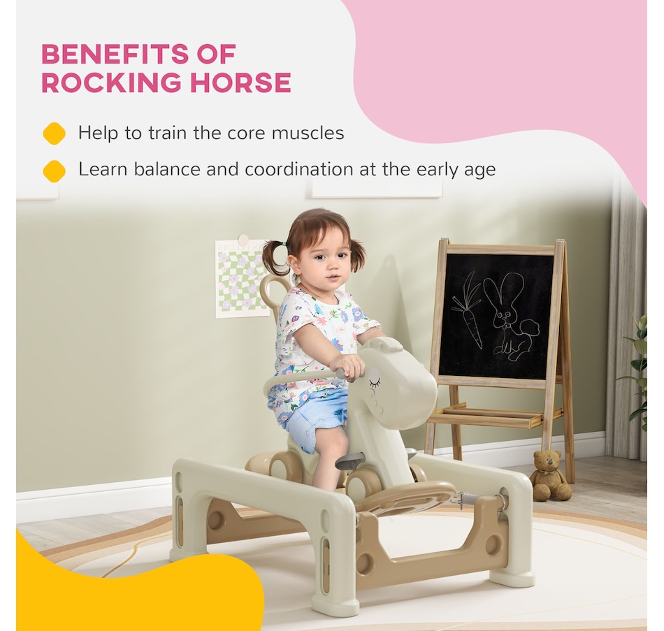 Image 947025_ALTMORE5.jpg, Product 947-025 / Price $98.99, Qaba 5 in 1 Rocking Horse for Toddlers 1-6 Years with Balance Board from Qaba on TSC.ca's Toys & Hobbies department