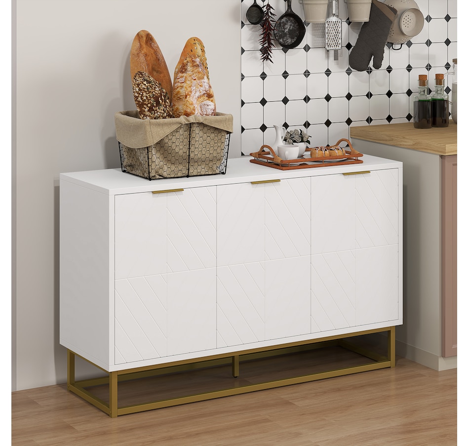 Image 947116_ALTMORE1.jpg, Product 947-116 / Price $164.99, HOMCOM 3-Door Storage Cabinet Sideboard for Living Room, White from HOMCOM on TSC.ca's Home & Garden department
