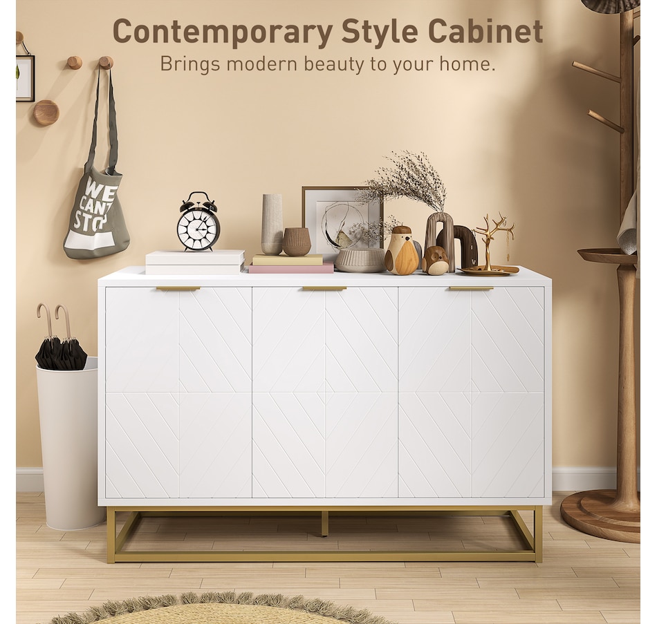 Image 947116_ALTMORE3.jpg, Product 947-116 / Price $164.99, HOMCOM 3-Door Storage Cabinet Sideboard for Living Room, White from HOMCOM on TSC.ca's Home & Garden department