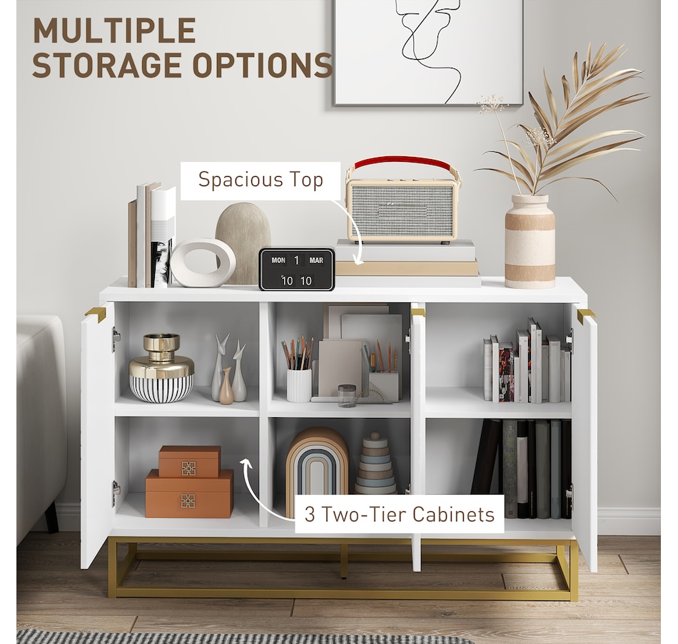 Image 947116_ALTMORE4.jpg, Product 947-116 / Price $164.99, HOMCOM 3-Door Storage Cabinet Sideboard for Living Room, White from HOMCOM on TSC.ca's Home & Garden department