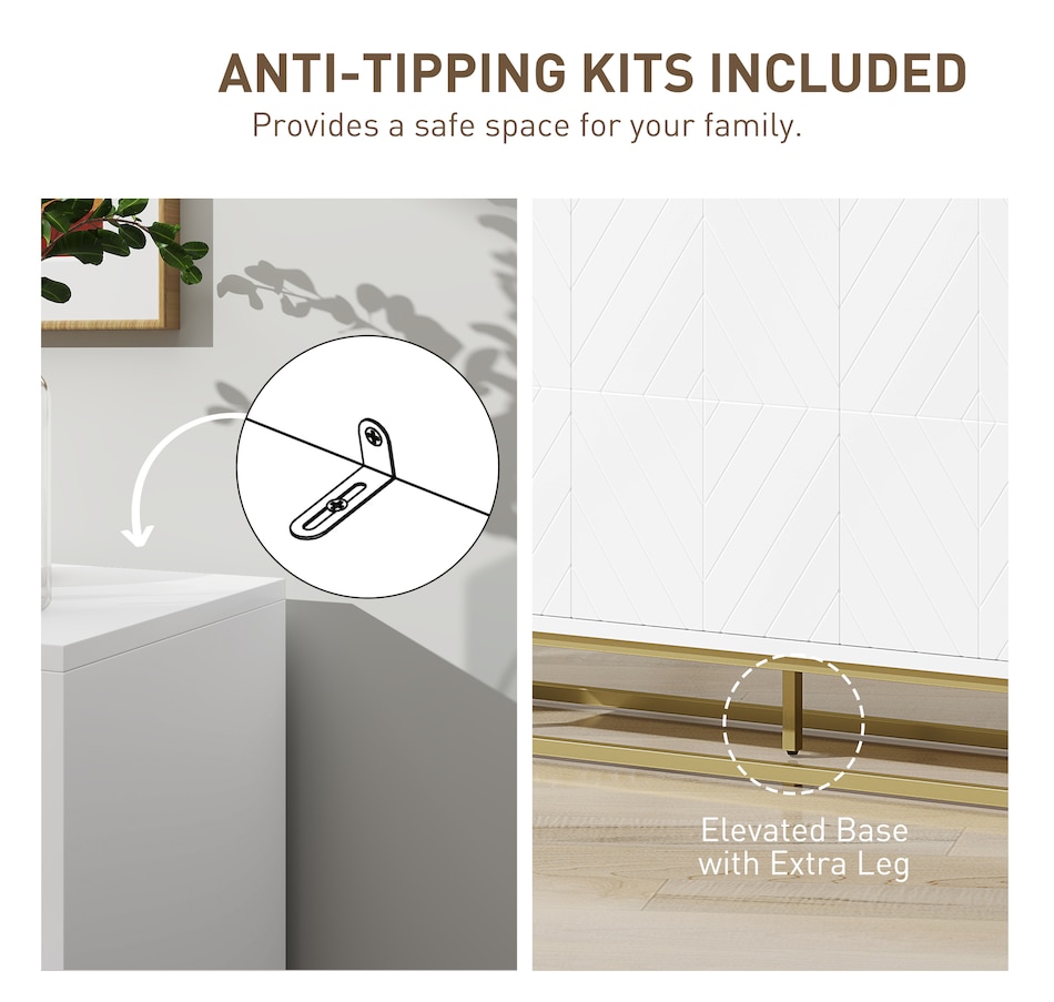 Image 947116_ALTMORE6.jpg, Product 947-116 / Price $164.99, HOMCOM 3-Door Storage Cabinet Sideboard for Living Room, White from HOMCOM on TSC.ca's Home & Garden department