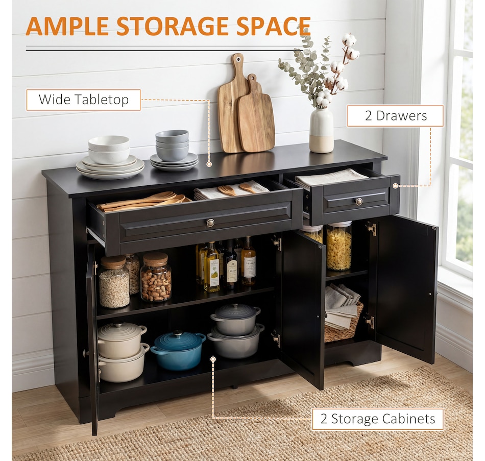 Image 947141_ALTMORE27.jpg, Product 947-141 / Price $239.99 - $269.99, HOMCOM Sideboard Buffet Cabinet, Modern Kitchen Cabinet with 2 Drawers from HOMCOM on TSC.ca's Home & Garden department