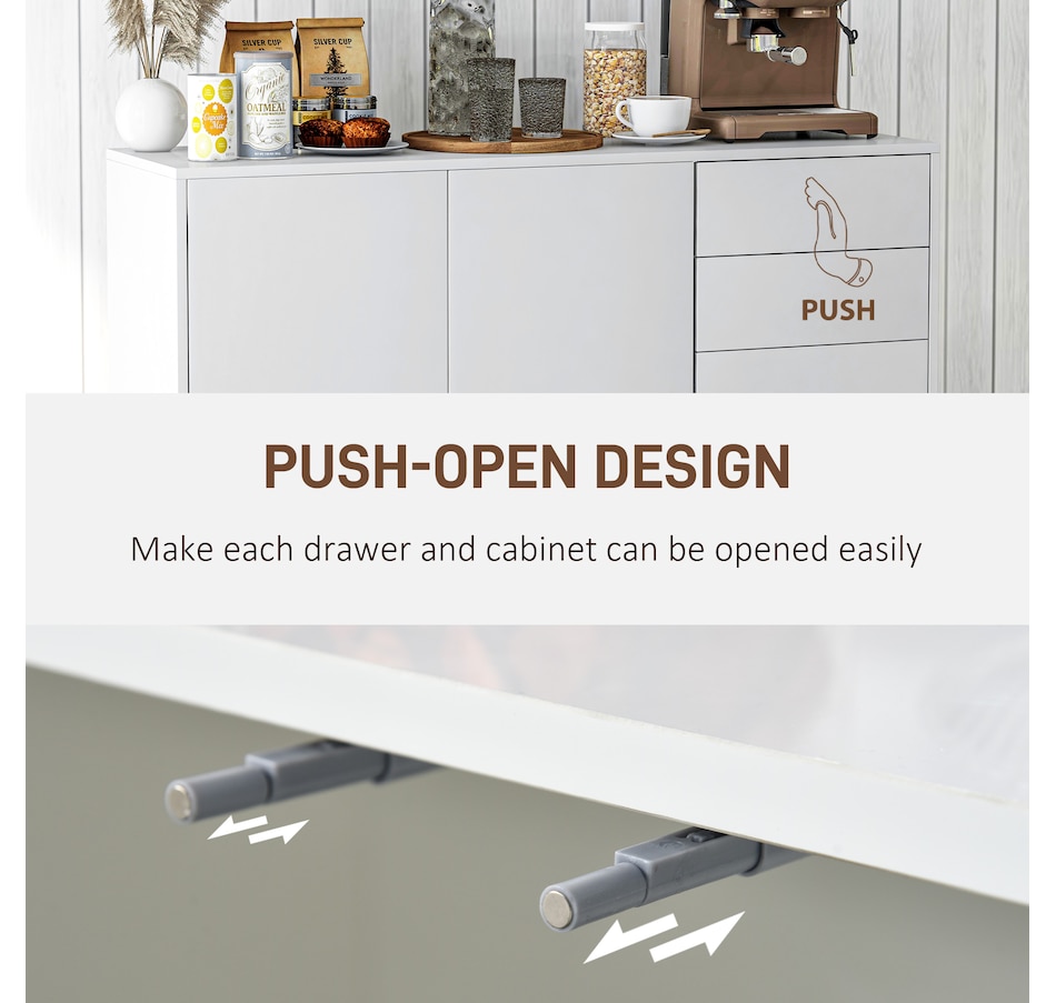 Image 947148_ALTMORE21.jpg, Product 947-148 / Price $205.99, HOMCOM Kitchen Sideboard with Push-Open Drawers and Storage Cabinets from HOMCOM on TSC.ca's Home & Garden department