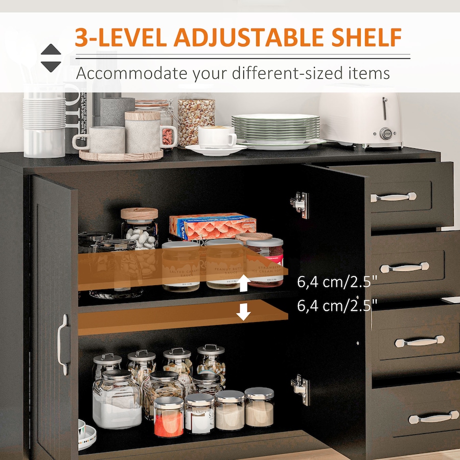 Image 947149_ALTMORE4.jpg, Product 947-149 / Price $209.99, HOMCOM Sideboard Storage Cabinet with 2 Doors Cupboard and 4 Drawers from HOMCOM on TSC.ca's Home & Garden department