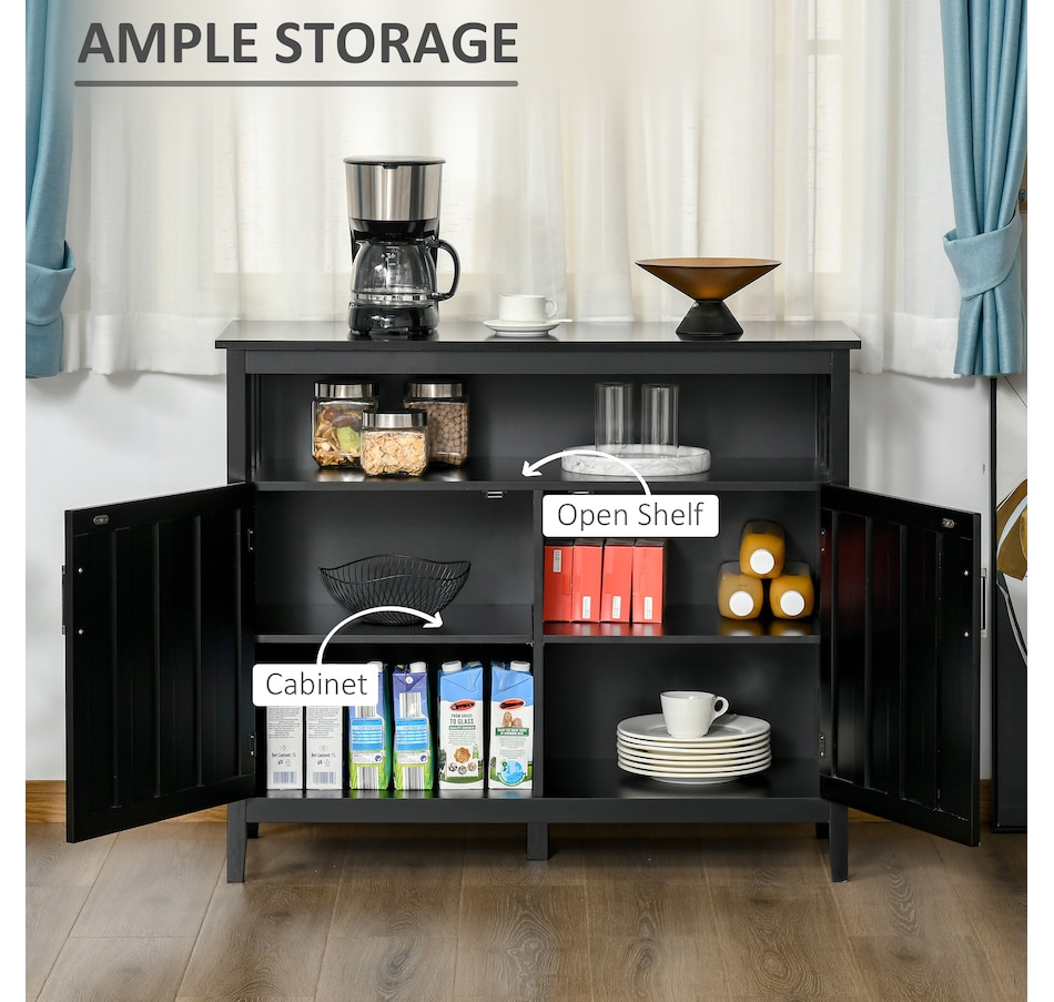 Image 947153_ALTMORE4.jpg, Product 947-153 / Price $184.99 - $199.99, HOMCOM Sideboard Buffet Storage Cabinet Console Table with 2 Doors Black from HOMCOM on TSC.ca's Home & Garden department