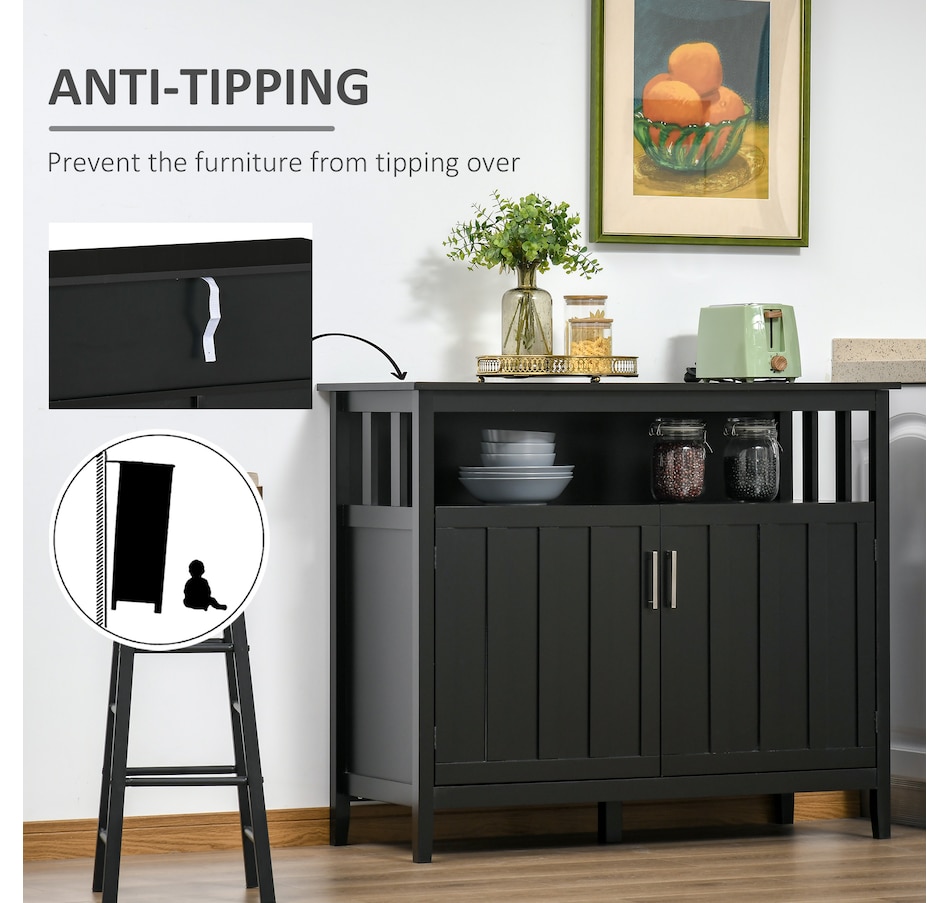Image 947153_ALTMORE8.jpg, Product 947-153 / Price $184.99 - $199.99, HOMCOM Sideboard Buffet Storage Cabinet Console Table with 2 Doors Black from HOMCOM on TSC.ca's Home & Garden department
