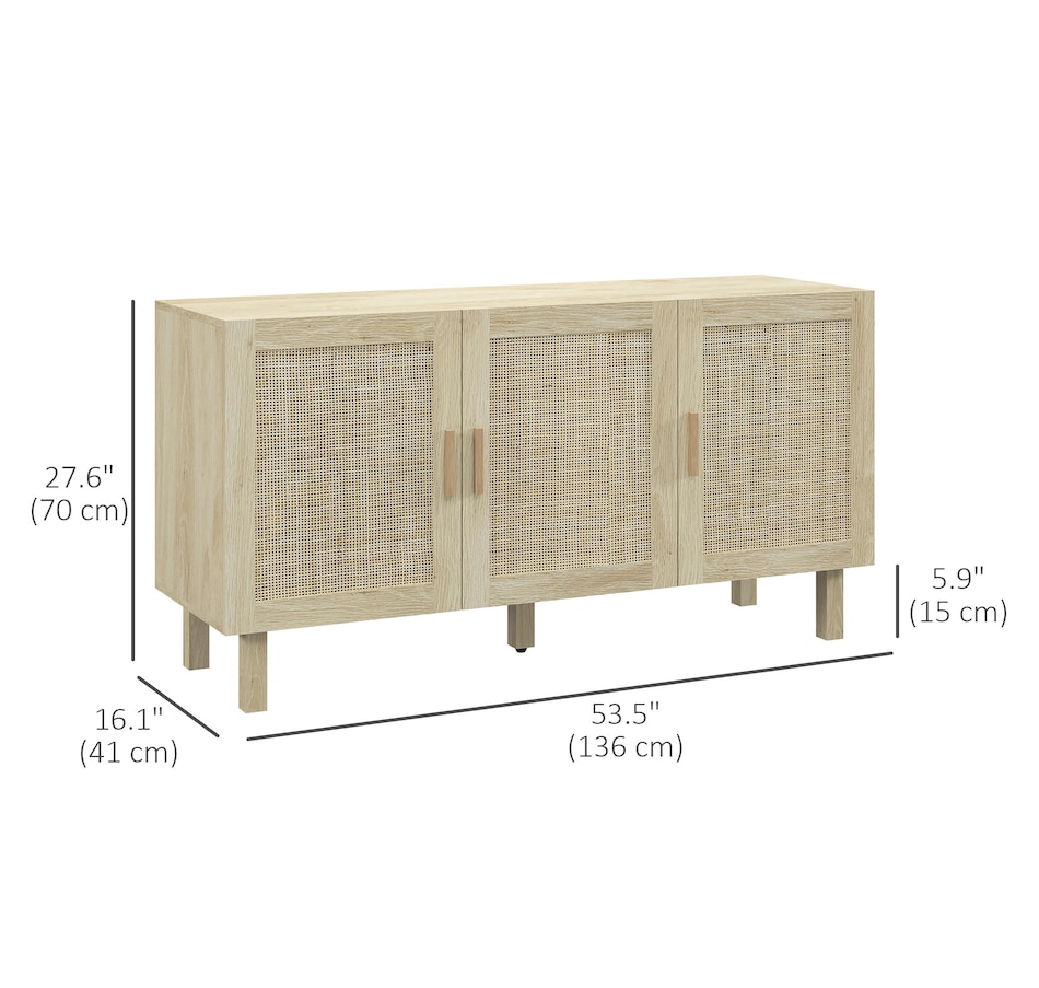 Image 947154_ALTMORE10.jpg, Product 947-154 / Price $136.99 - $199.99, HOMCOM Boho Sideboard, Coffee Bar Cabinet with Rattan Doors, Black from HOMCOM on TSC.ca's Home & Garden department