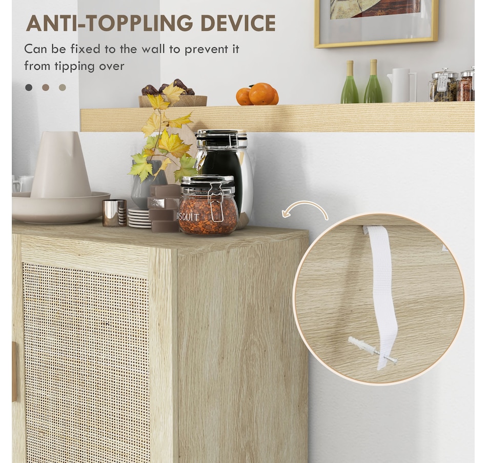 Image 947154_ALTMORE14.jpg, Product 947-154 / Price $136.99 - $199.99, HOMCOM Boho Sideboard, Coffee Bar Cabinet with Rattan Doors, Black from HOMCOM on TSC.ca's Home & Garden department