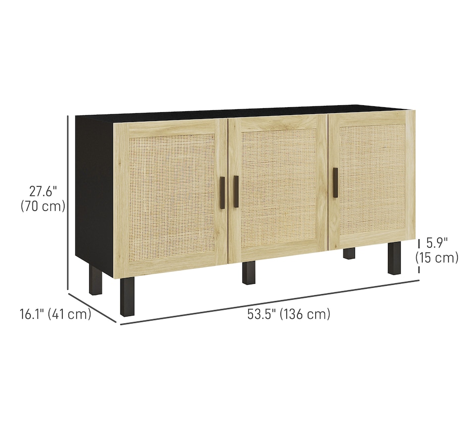 Image 947154_ALTMORE2.jpg, Product 947-154 / Price $136.99 - $199.99, HOMCOM Boho Sideboard, Coffee Bar Cabinet with Rattan Doors, Black from HOMCOM on TSC.ca's Home & Garden department