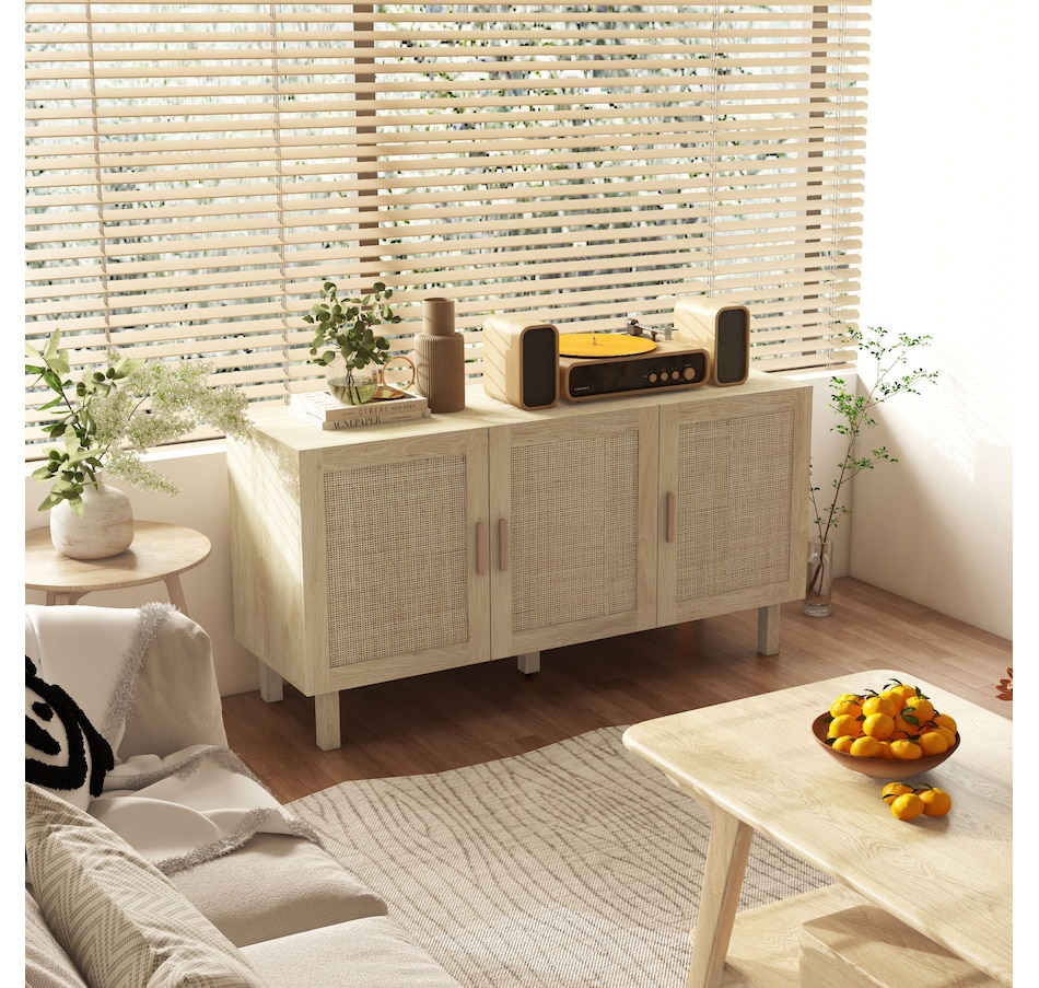Image 947154_ALTMORE9.jpg, Product 947-154 / Price $136.99 - $199.99, HOMCOM Boho Sideboard, Coffee Bar Cabinet with Rattan Doors, Black from HOMCOM on TSC.ca's Home & Garden department