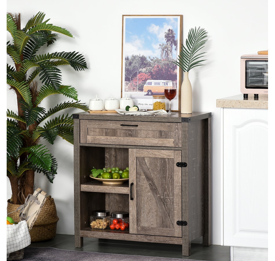 Image 947155_ALTMORE1.jpg, Product 947-155 / Price $169.99 - $174.99, HOMCOM Rustic Barn Door Storage Cabinet Modern Farmhouse Buffet Sideboard from HOMCOM on TSC.ca's Home & Garden department