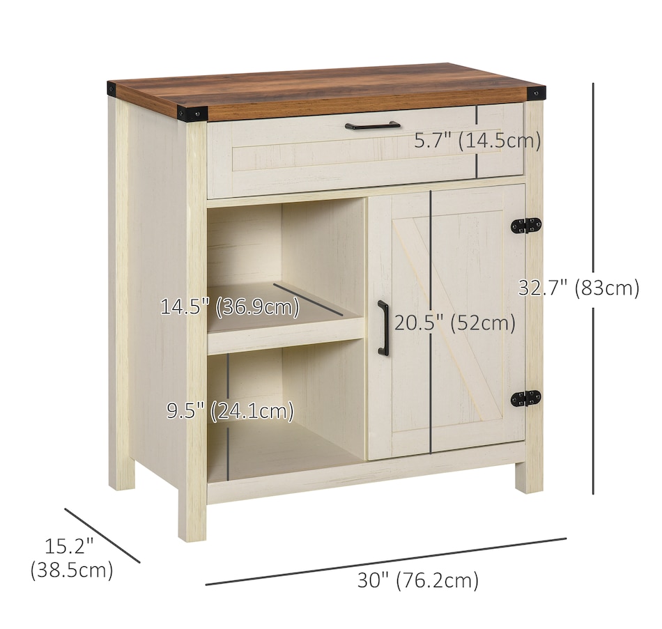 Image 947155_ALTMORE10.jpg, Product 947-155 / Price $169.99 - $174.99, HOMCOM Rustic Barn Door Storage Cabinet Modern Farmhouse Buffet Sideboard from HOMCOM on TSC.ca's Home & Garden department