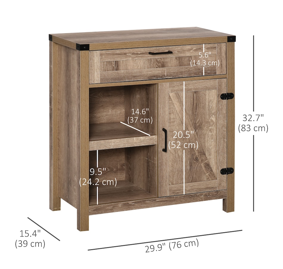 Image 947155_ALTMORE19.jpg, Product 947-155 / Price $169.99 - $174.99, HOMCOM Rustic Barn Door Storage Cabinet Modern Farmhouse Buffet Sideboard from HOMCOM on TSC.ca's Home & Garden department