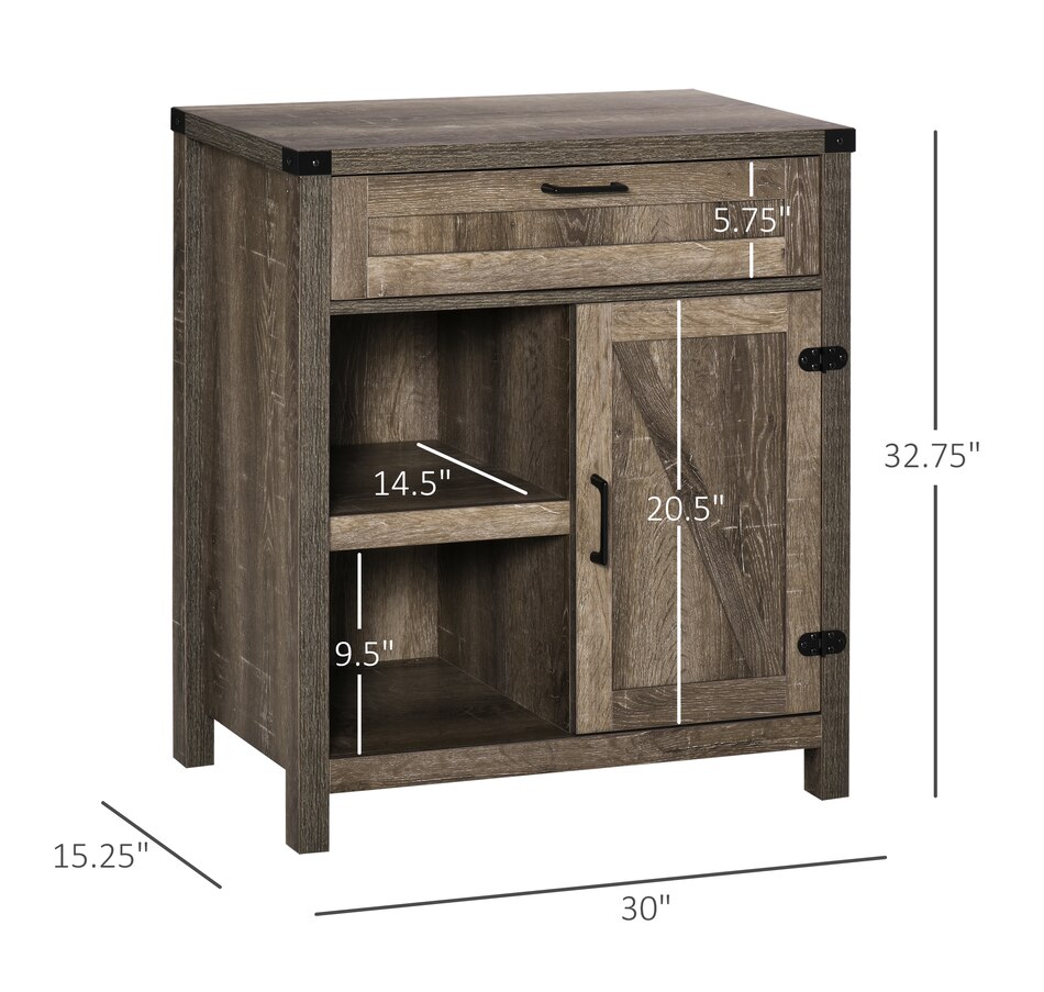 Image 947155_ALTMORE2.jpg, Product 947-155 / Price $169.99 - $174.99, HOMCOM Rustic Barn Door Storage Cabinet Modern Farmhouse Buffet Sideboard from HOMCOM on TSC.ca's Home & Garden department