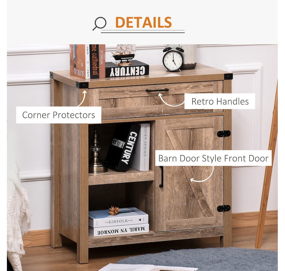 Image 947155_ALTMORE22.jpg, Product 947-155 / Price $169.99 - $174.99, HOMCOM Rustic Barn Door Storage Cabinet Modern Farmhouse Buffet Sideboard from HOMCOM on TSC.ca's Home & Garden department