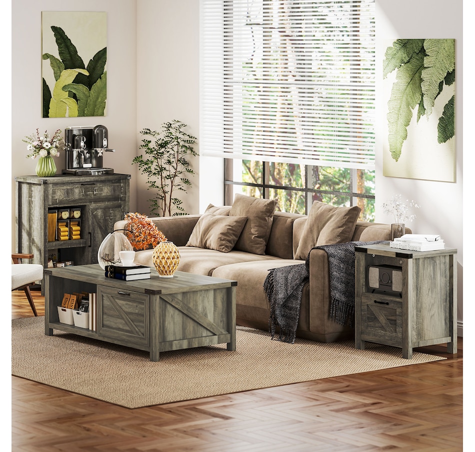 Image 947155_ALTMORE8.jpg, Product 947-155 / Price $169.99 - $174.99, HOMCOM Rustic Barn Door Storage Cabinet Modern Farmhouse Buffet Sideboard from HOMCOM on TSC.ca's Home & Garden department