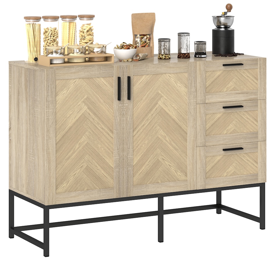 Image 947158.jpg, Product 947-158 / Price $314.99, HOMCOM Sideboard Buffet Cabinet with Drawers and Adjustable Shelves, Oak from HOMCOM on TSC.ca's Home & Garden department