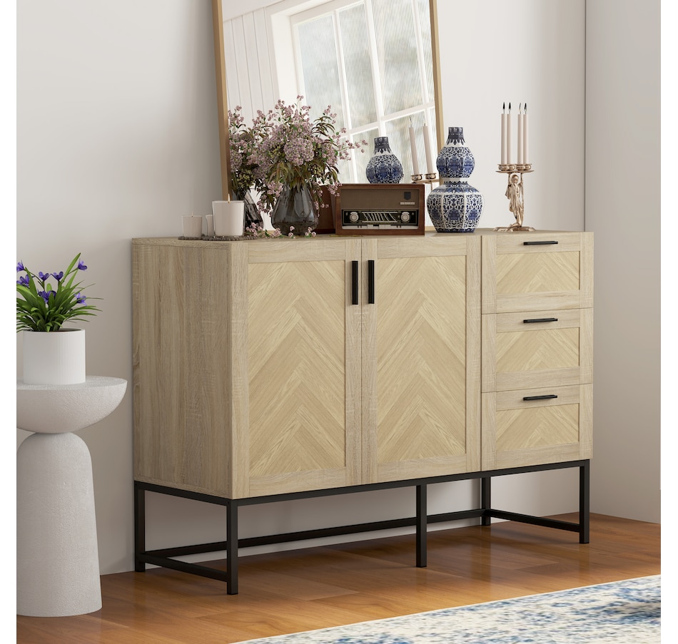 Image 947158_ALTMORE16.jpg, Product 947-158 / Price $314.99, HOMCOM Sideboard Buffet Cabinet with Drawers and Adjustable Shelves, Oak from HOMCOM on TSC.ca's Home & Garden department