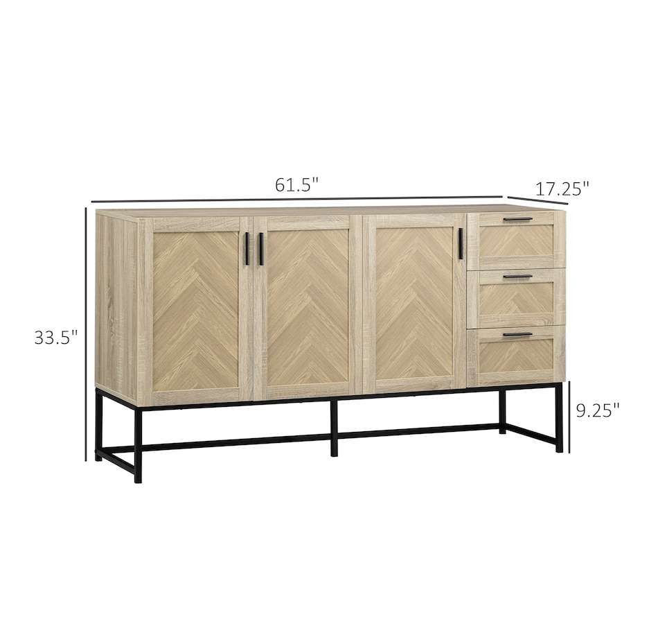 Image 947158_ALTMORE2.jpg, Product 947-158 / Price $314.99, HOMCOM Sideboard Buffet Cabinet with Drawers and Adjustable Shelves, Oak from HOMCOM on TSC.ca's Home & Garden department