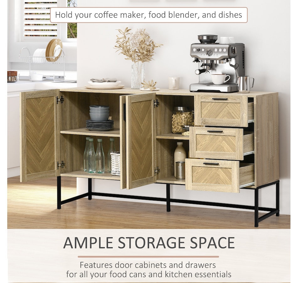 Image 947158_ALTMORE3.jpg, Product 947-158 / Price $314.99, HOMCOM Sideboard Buffet Cabinet with Drawers and Adjustable Shelves, Oak from HOMCOM on TSC.ca's Home & Garden department