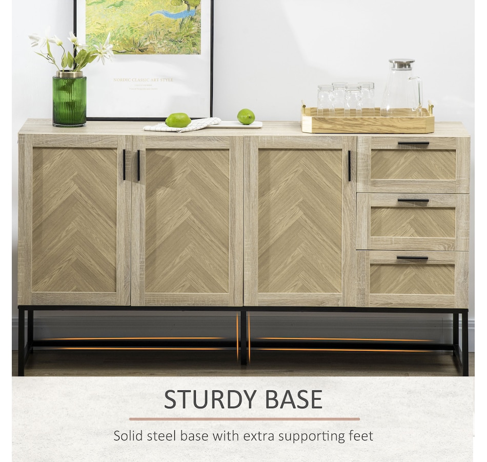 Image 947158_ALTMORE5.jpg, Product 947-158 / Price $314.99, HOMCOM Sideboard Buffet Cabinet with Drawers and Adjustable Shelves, Oak from HOMCOM on TSC.ca's Home & Garden department
