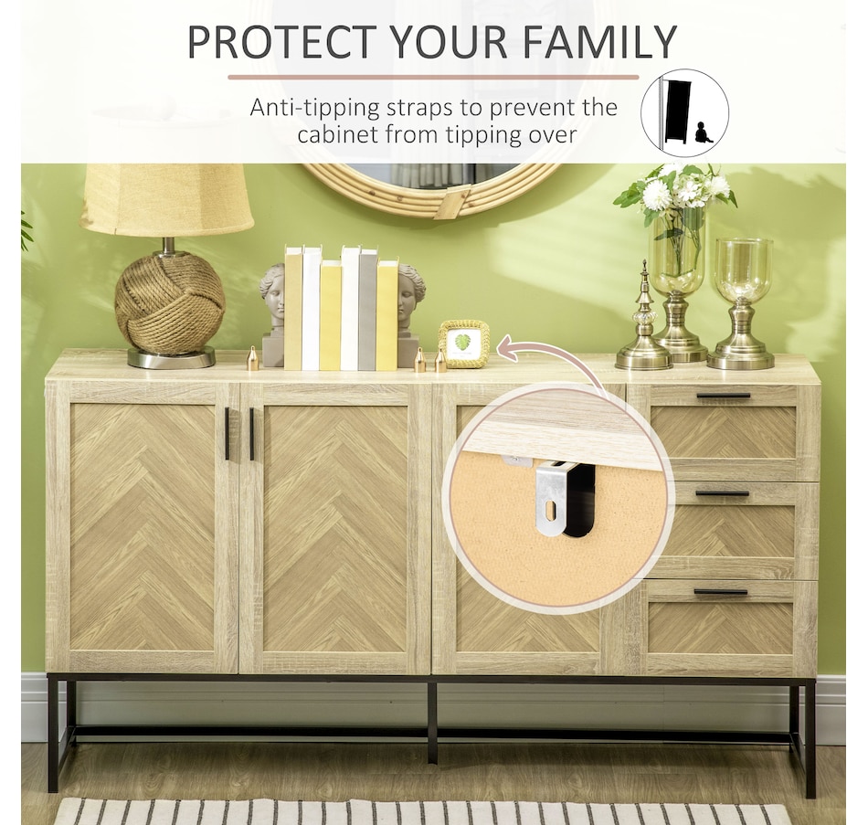 Image 947158_ALTMORE6.jpg, Product 947-158 / Price $314.99, HOMCOM Sideboard Buffet Cabinet with Drawers and Adjustable Shelves, Oak from HOMCOM on TSC.ca's Home & Garden department