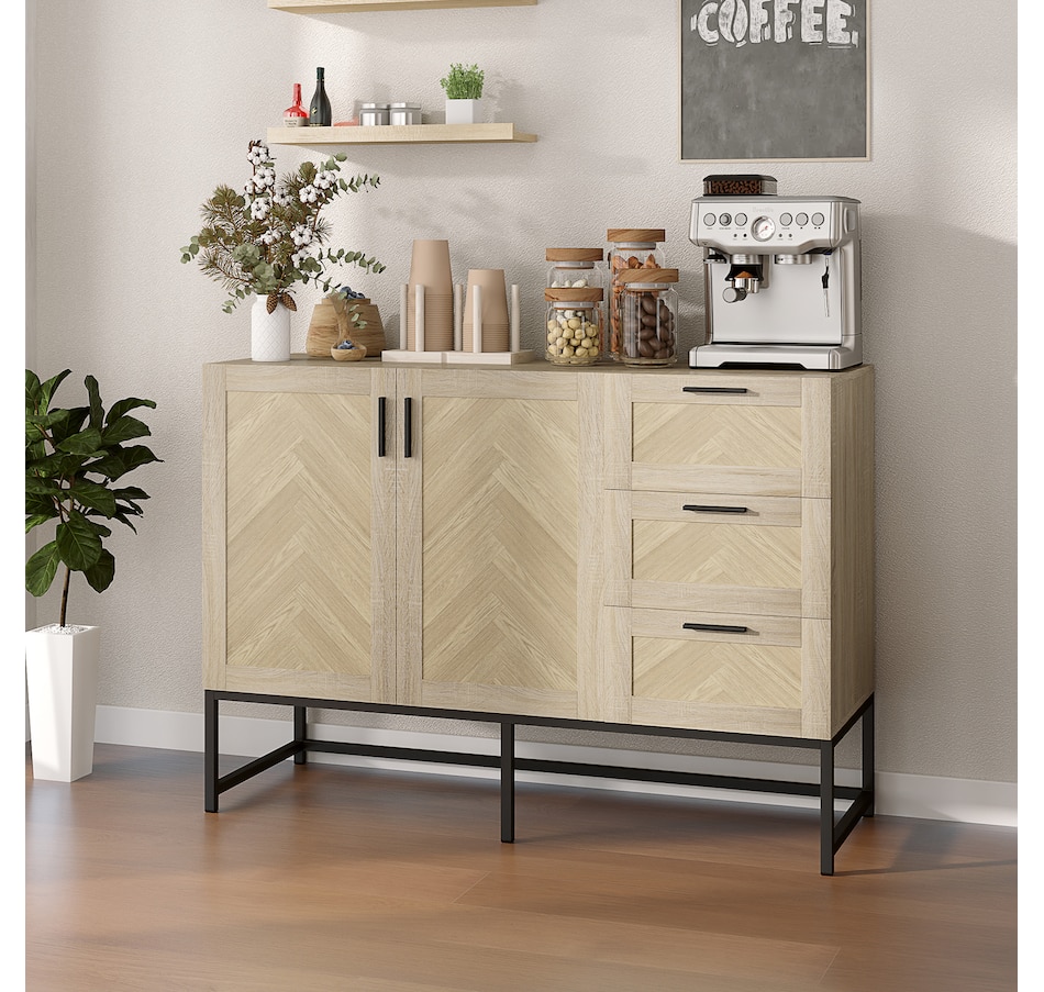 Image 947158_ALTMORE9.jpg, Product 947-158 / Price $314.99, HOMCOM Sideboard Buffet Cabinet with Drawers and Adjustable Shelves, Oak from HOMCOM on TSC.ca's Home & Garden department