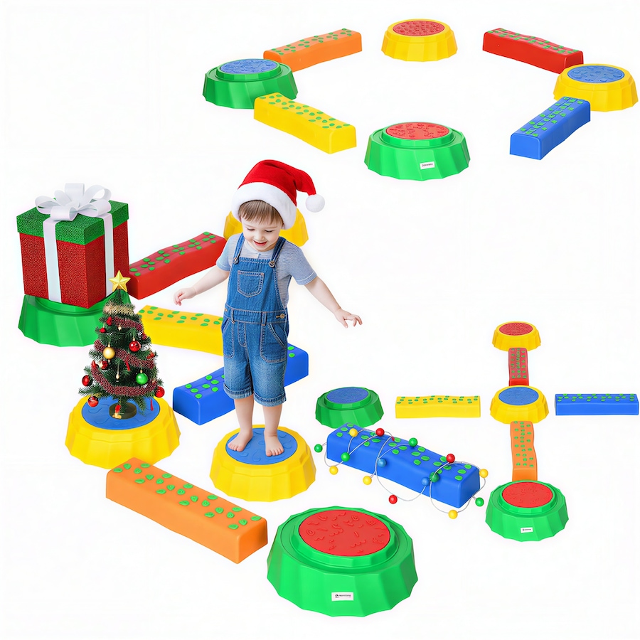 Image 947165.jpg, Product 947-165 / Price $59.99, Outsunny 8pcs Balance Beam, 4 Sensory Pads and 4 Beams for Kids 3-6 Years from Outsunny on TSC.ca's Home & Garden department