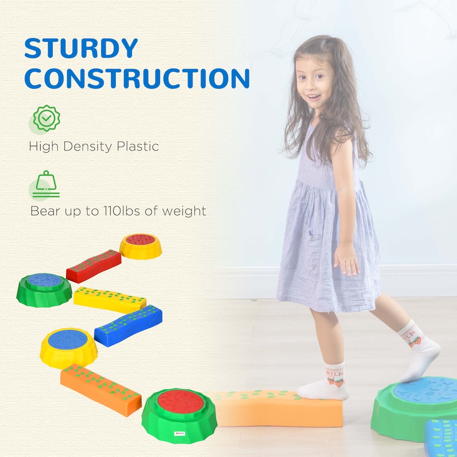 Image 947165_ALTMORE7.jpg, Product 947-165 / Price $59.99, Outsunny 8pcs Balance Beam, 4 Sensory Pads and 4 Beams for Kids 3-6 Years from Outsunny on TSC.ca's Home & Garden department