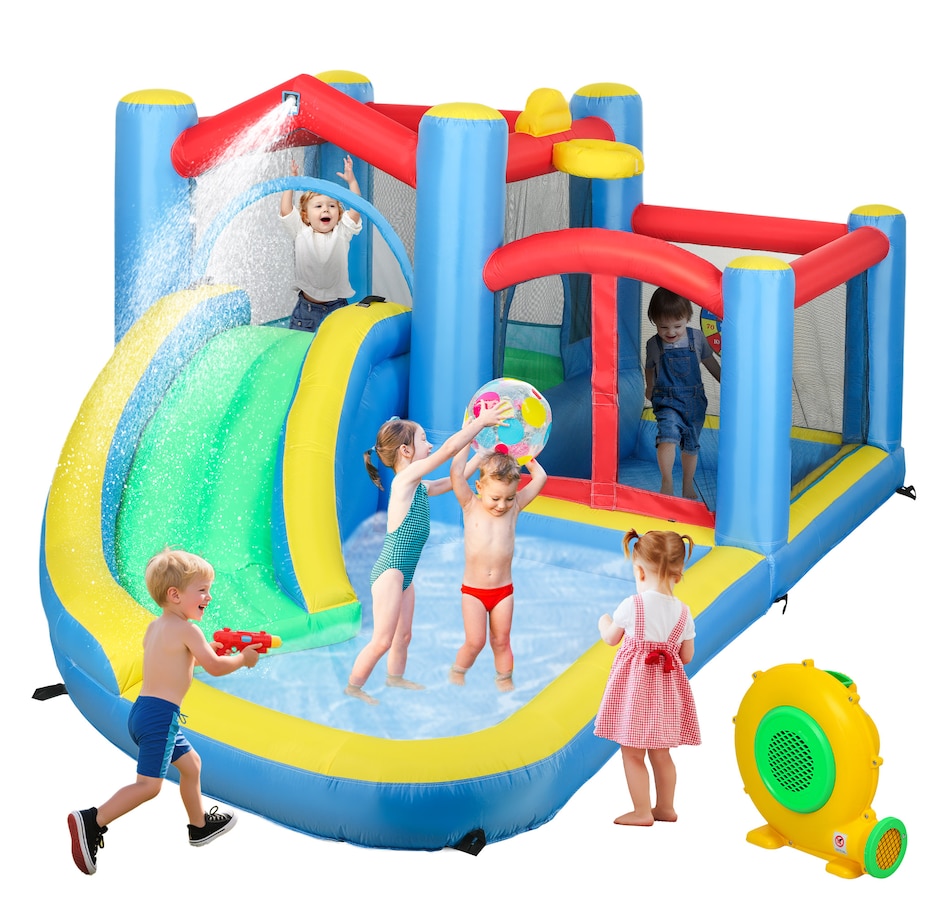 Image 947167.jpg, Product 947-167 / Price $305.99, Qaba Bouncy Castle for Kids with 550W Blower, 12.6' x 9.5' x 5.9' from Qaba on TSC.ca's Home & Garden department