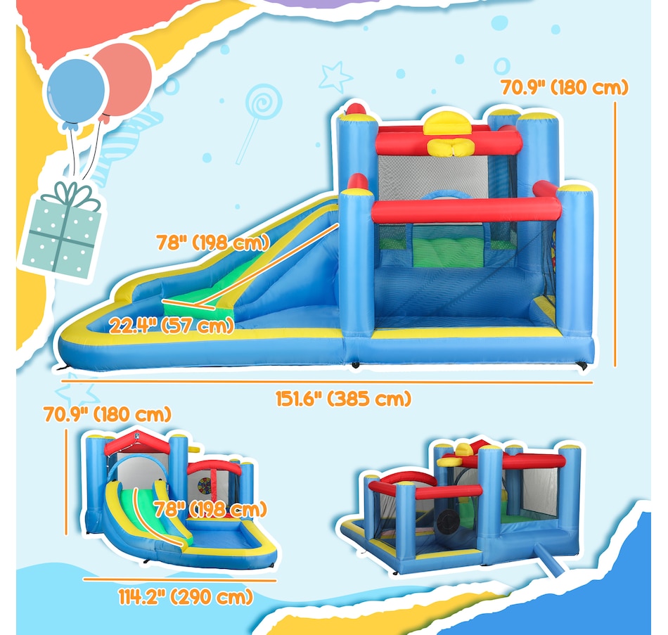 Image 947167_ALTMORE3.jpg, Product 947-167 / Price $305.99, Qaba Bouncy Castle for Kids with 550W Blower, 12.6' x 9.5' x 5.9' from Qaba on TSC.ca's Home & Garden department