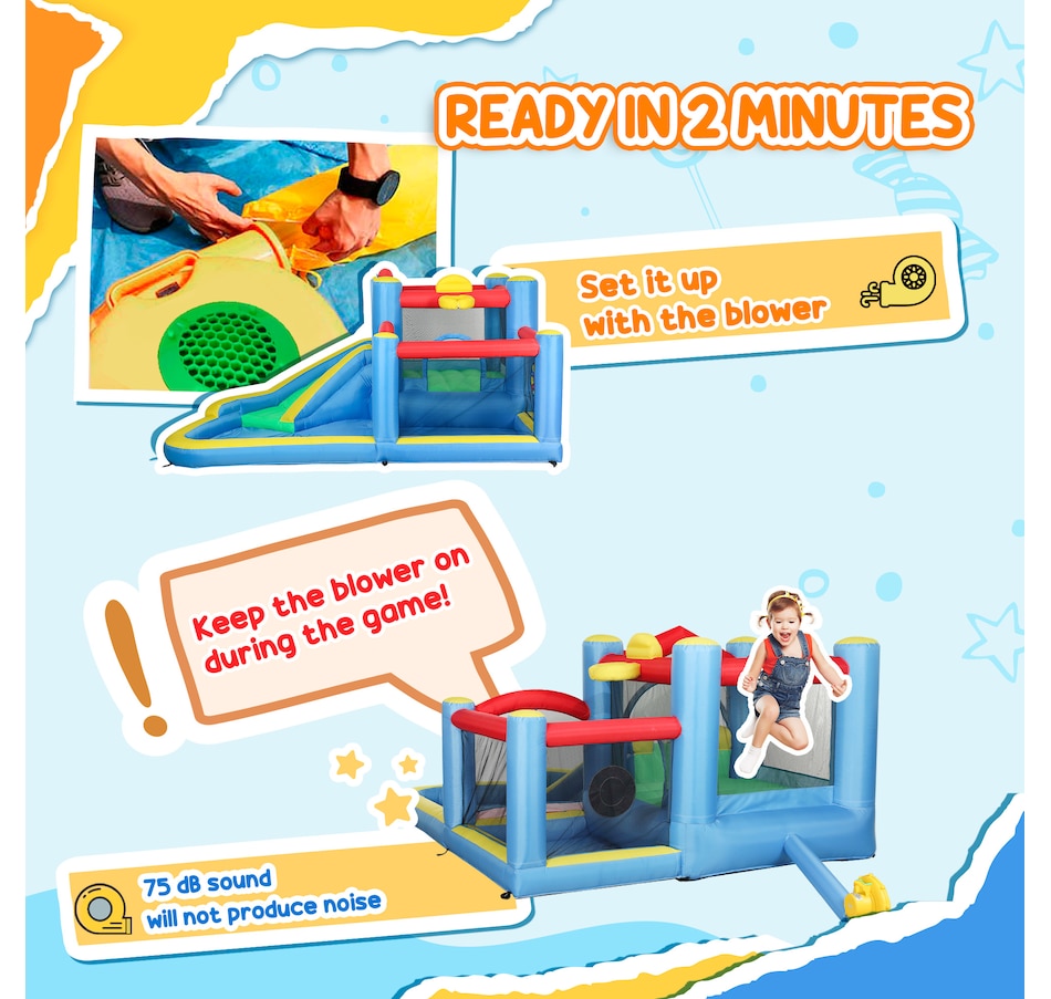 Image 947167_ALTMORE7.jpg, Product 947-167 / Price $305.99, Qaba Bouncy Castle for Kids with 550W Blower, 12.6' x 9.5' x 5.9' from Qaba on TSC.ca's Home & Garden department