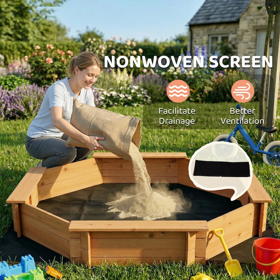 Image 947169_ALTMORE11.jpg, Product 947-169 / Price $119.99, Outsunny Wooden Kids Sandbox with Cover and Seat for Outdoor, Red from Outsunny on TSC.ca's Home & Garden department