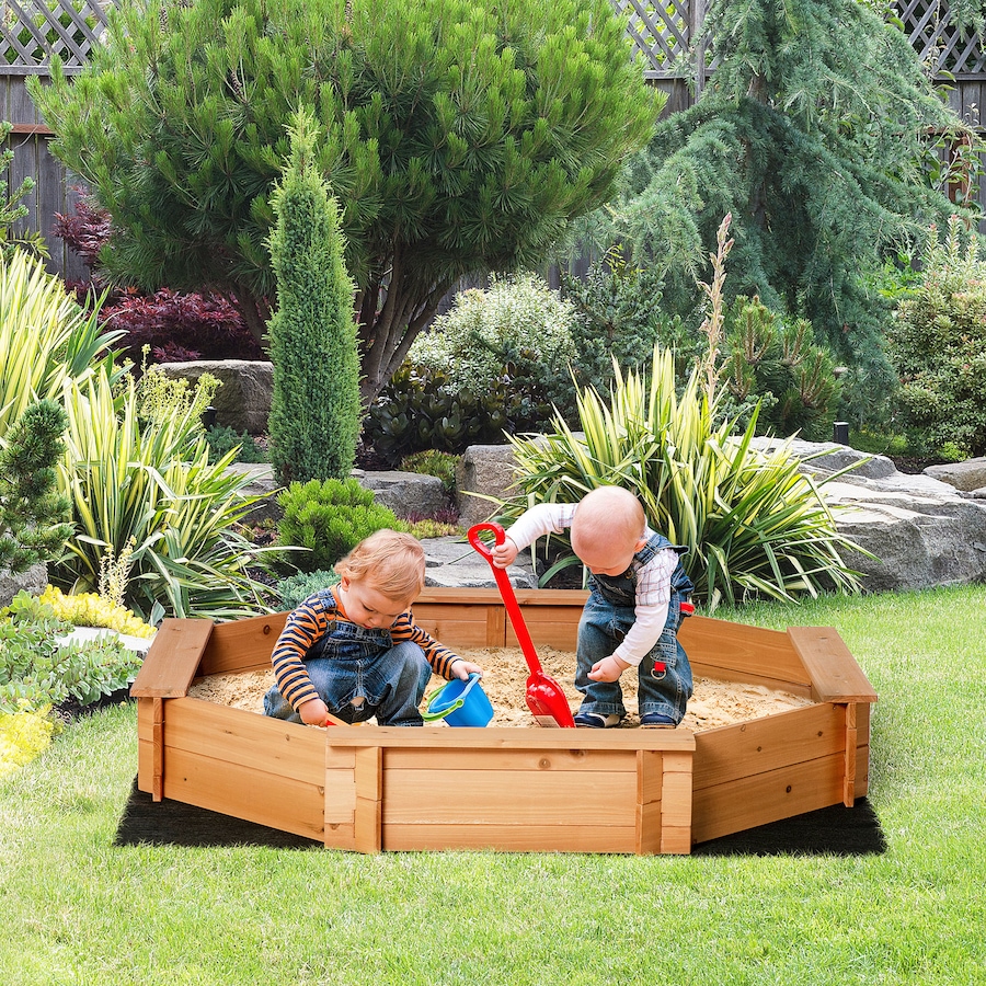 Image 947169_ALTMORE2.jpg, Product 947-169 / Price $119.99, Outsunny Wooden Kids Sandbox with Cover and Seat for Outdoor, Red from Outsunny on TSC.ca's Home & Garden department