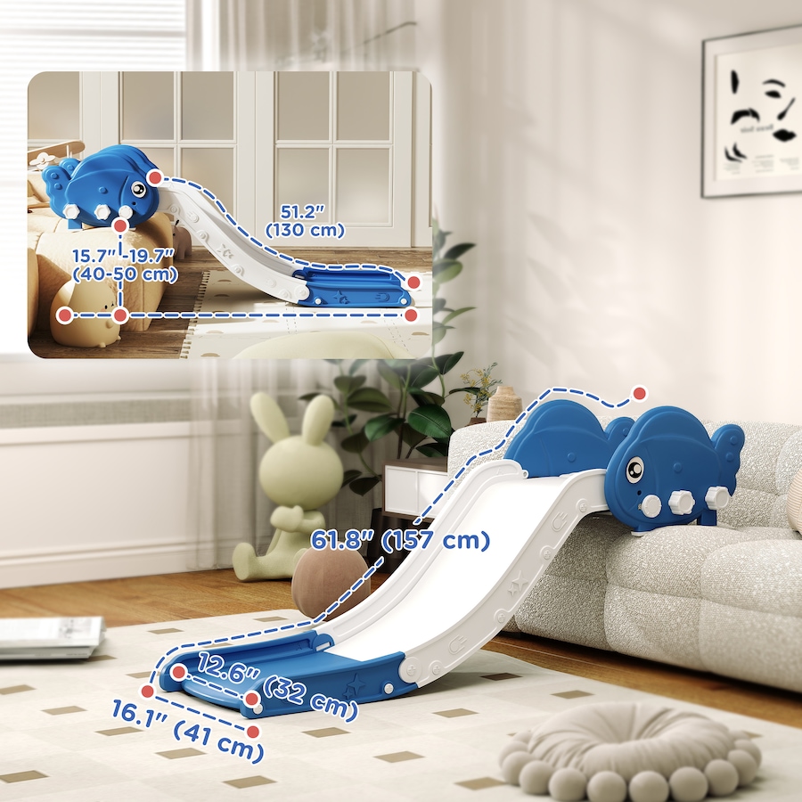 Image 947170_ALTMORE3.jpg, Product 947-170 / Price $72.51, Qaba Toddler Couch Slide for Bed, Sofa, Stairs, for 18-48 Months, Blue from Qaba on TSC.ca's Home & Garden department