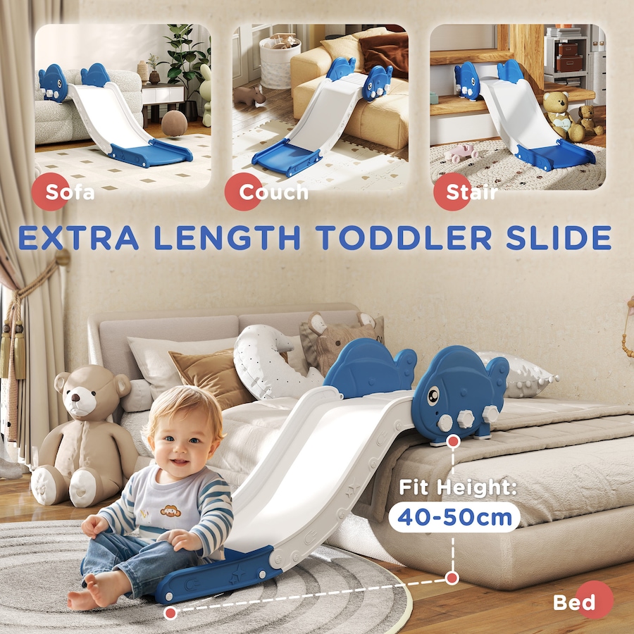 Image 947170_ALTMORE4.jpg, Product 947-170 / Price $72.51, Qaba Toddler Couch Slide for Bed, Sofa, Stairs, for 18-48 Months, Blue from Qaba on TSC.ca's Home & Garden department