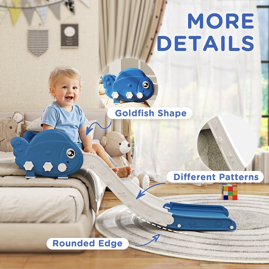 Image 947170_ALTMORE7.jpg, Product 947-170 / Price $72.51, Qaba Toddler Couch Slide for Bed, Sofa, Stairs, for 18-48 Months, Blue from Qaba on TSC.ca's Home & Garden department