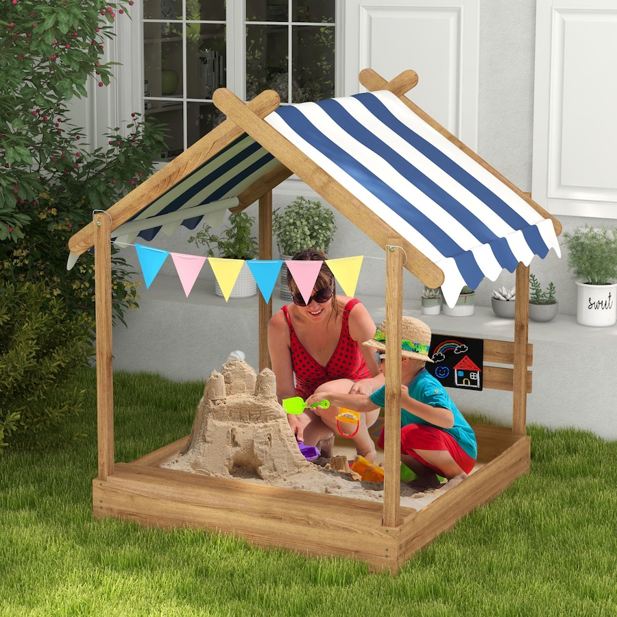 Image 947171_ALTMORE10.jpg, Product 947-171 / Price $149.99, Outsunny Outdoor Sandbox with Cover for 3-7 Years Old, Backyard, Brown from Outsunny on TSC.ca's Home & Garden department