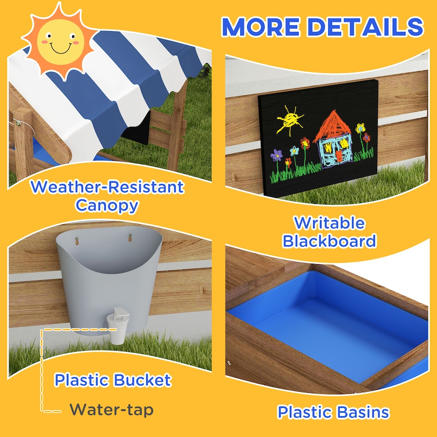 Image 947171_ALTMORE4.jpg, Product 947-171 / Price $149.99, Outsunny Outdoor Sandbox with Cover for 3-7 Years Old, Backyard, Brown from Outsunny on TSC.ca's Home & Garden department